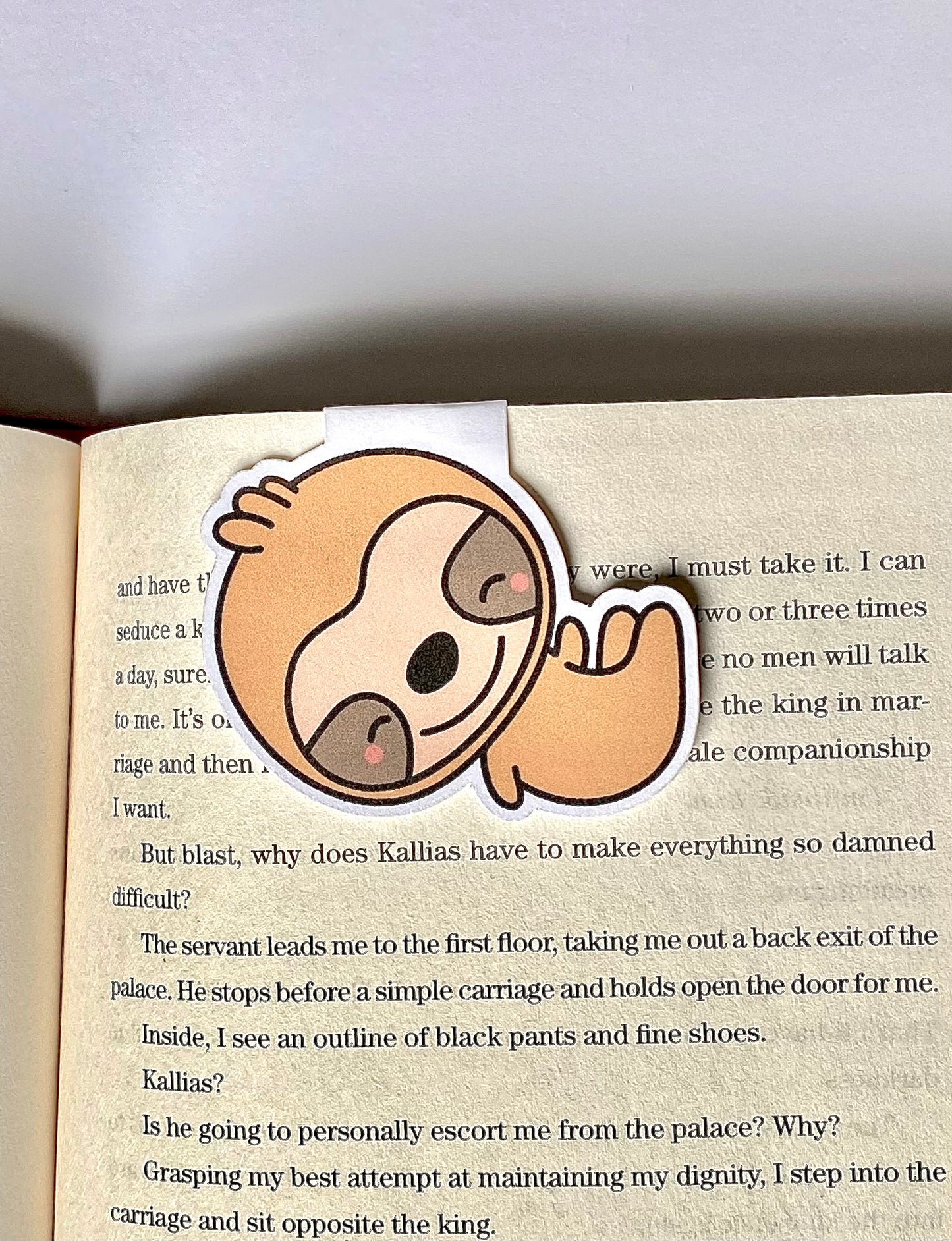 Hanging Sloth Magnetic Bookmark