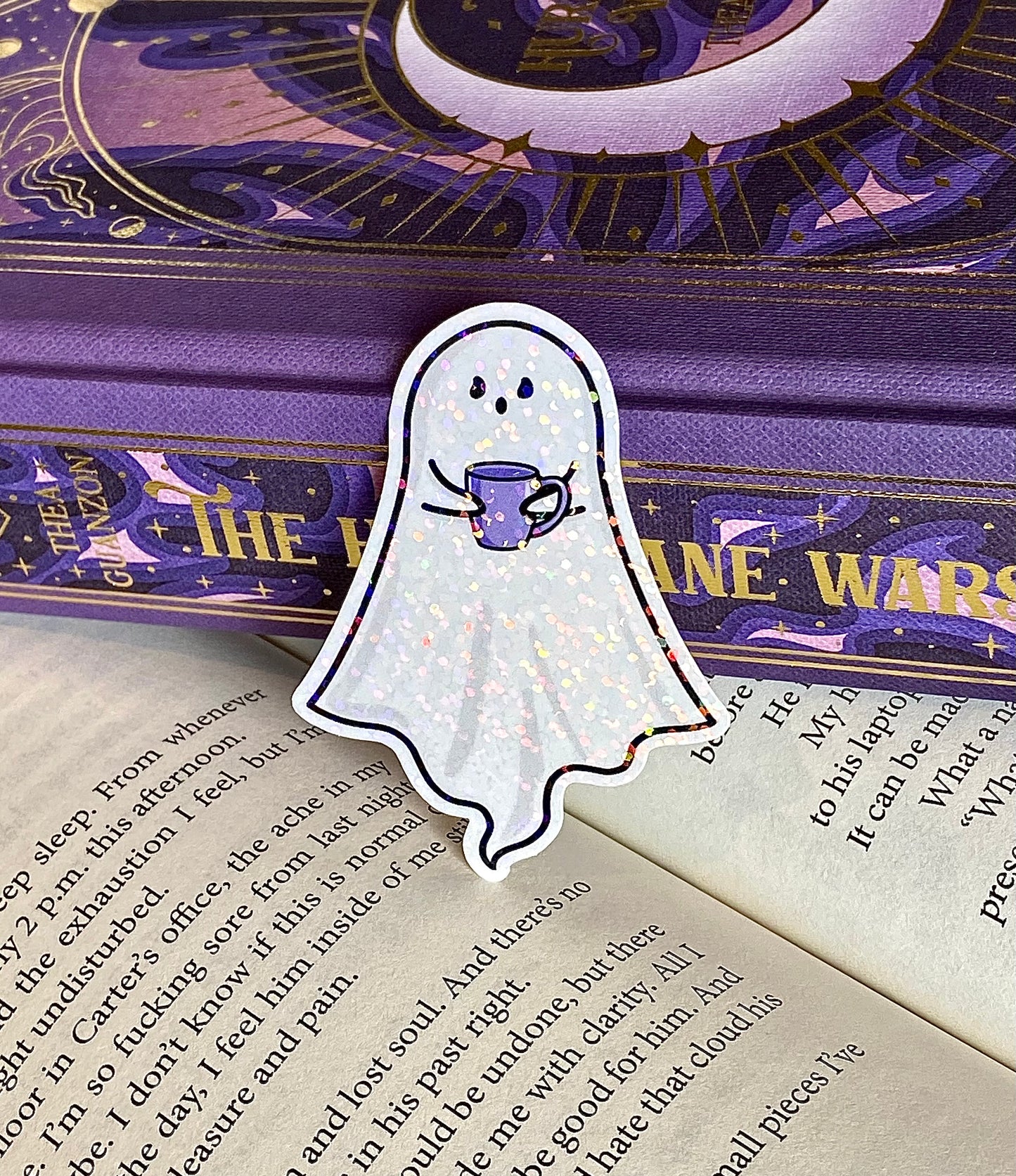 Caffeinated Ghost Holographic Sticker