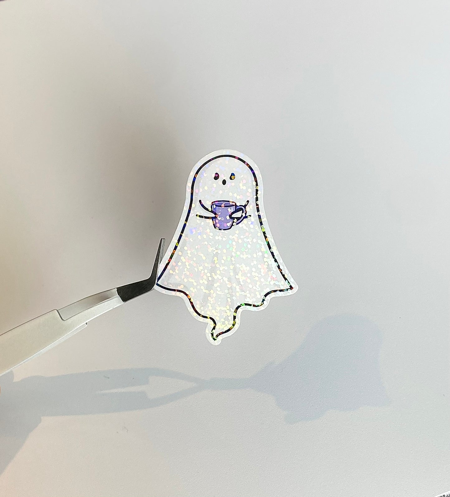 Caffeinated Ghost Holographic Sticker