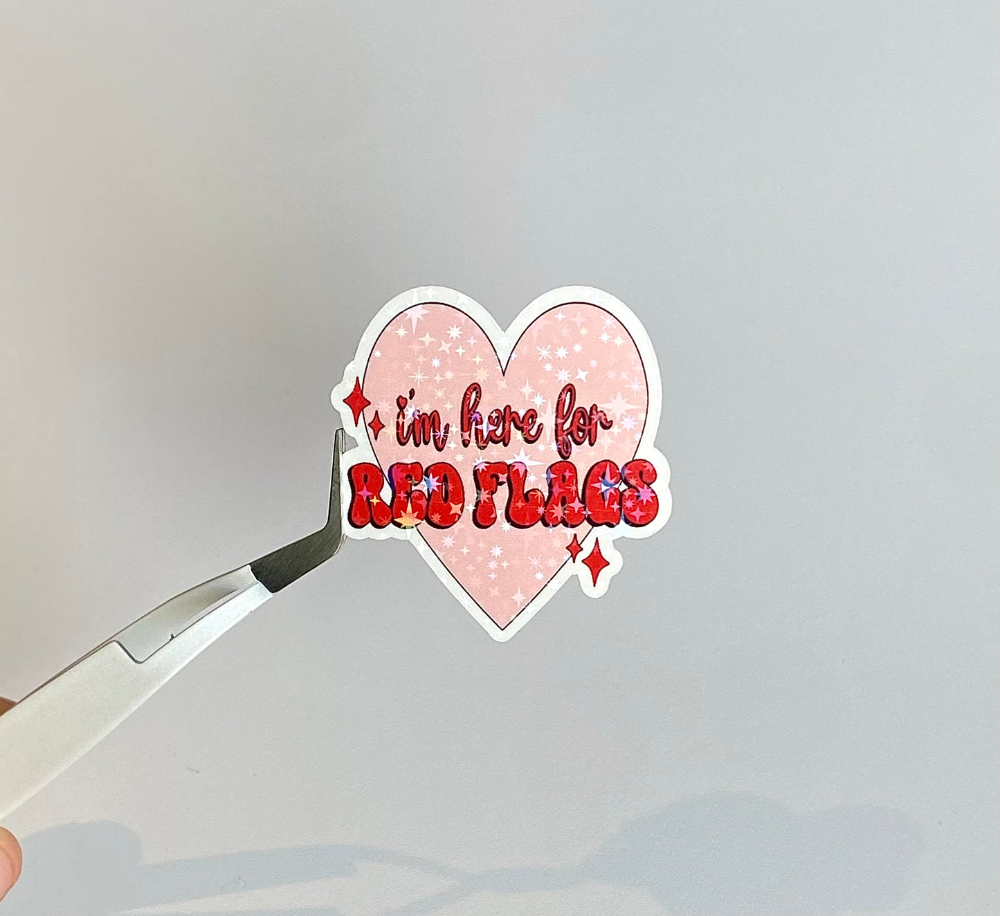 Red Flags Holographic Sticker