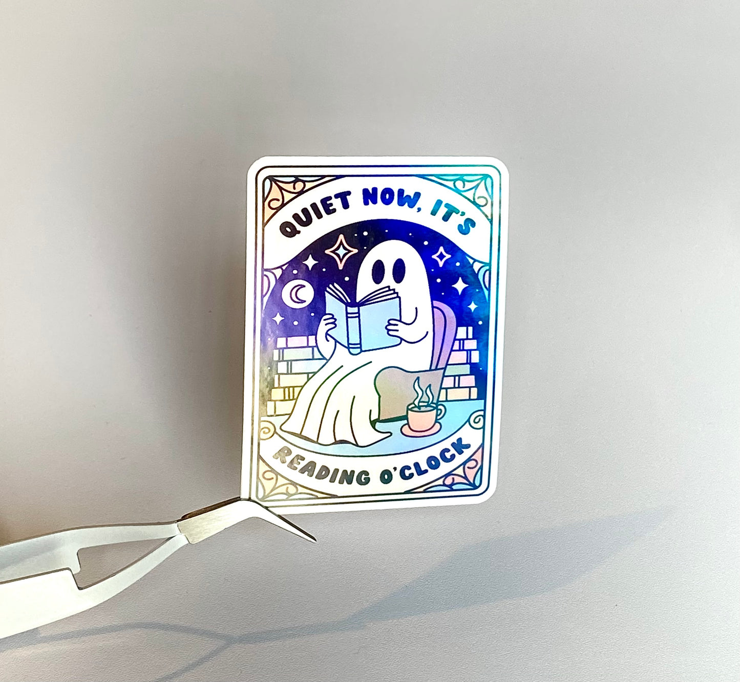 It's Reading O'clock Holographic Sticker